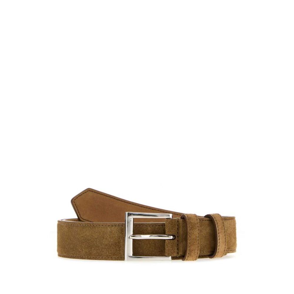 Prada Men Camel Suede Belt